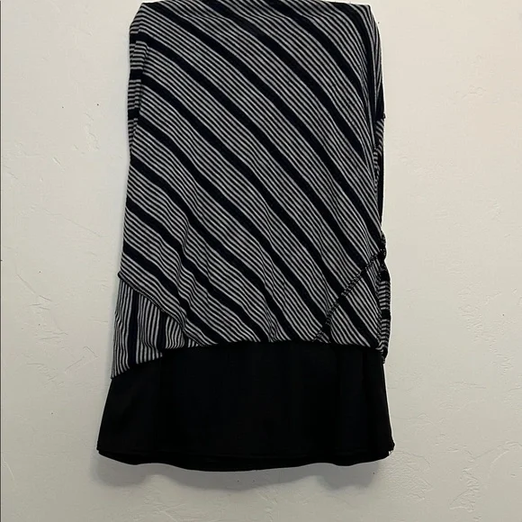 Bobeau Striped Blue & Grey Partially Lined Maxi Skirt - Picture 2 of 10